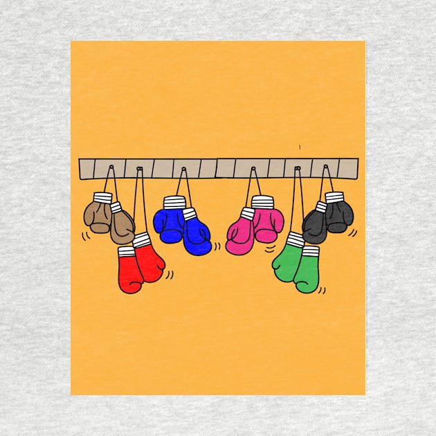 Boxing Female Boxer Retro Boxing Gloves by flofin